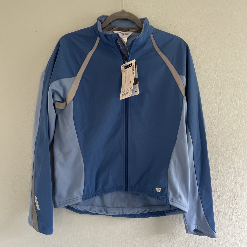 NWT Pearl Izumi Barrier Jacket Blue Women's Large Cold Thermal Full Zip‎ Cycling